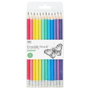 12pc Erasable Pencil Pastel Color Barrels