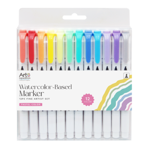 12pc Dual Tip Artist Marker set Watercolor-based Pastel Colors