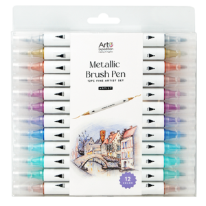12pc Metallic Brush Pen