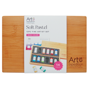 12 pc. Soft Pastel Set In Bamboo Box