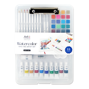 55 Pcs. Watercolor Clipboard Set