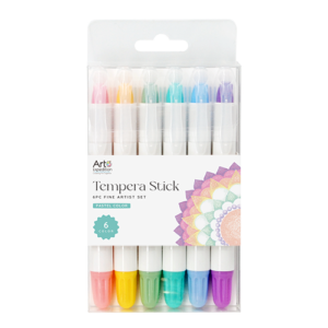 6pc Tempera Stick Pastel Colors