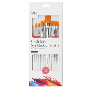 12pc Golden Synthetic Brush Set