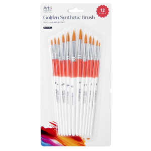 12pc Golden Synthetic Brush Set