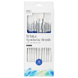 12pc White Synthetic Brush Set