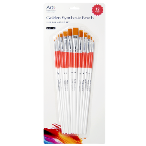 12pc Golden Synthetic Brush Set
