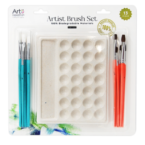 13 pc Paint Brush and Palette Set