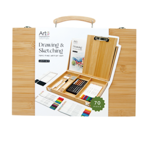 70PC Drawing & Sketching Set with Clipboard