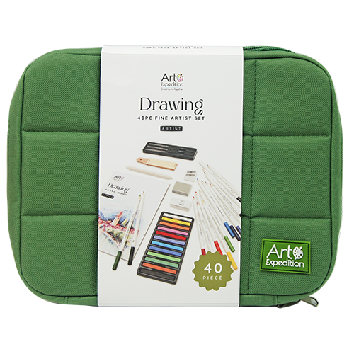 40PC Drawing & Sketching Set in Grid Case