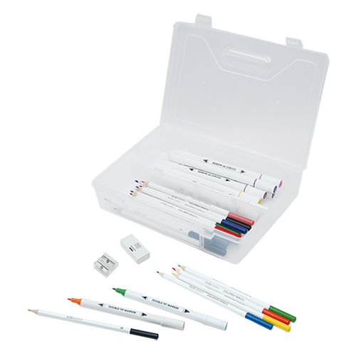 62PC Drawing Set in Plastic Tool Box - Image 2