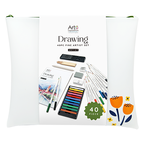 40PC Drawing & Sketching Set in Silicone Bag