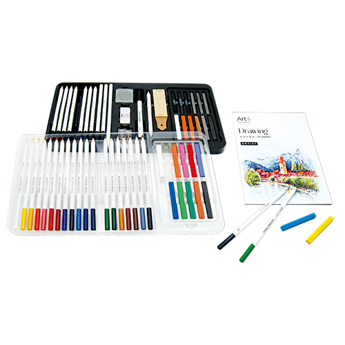 63PC Drawing and Sketching Set in Tin Box - Image 2