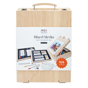 108PC Mixed Media Set in Wooden Box