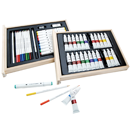 108PC Mixed Media Set in Wooden Box - Image 3