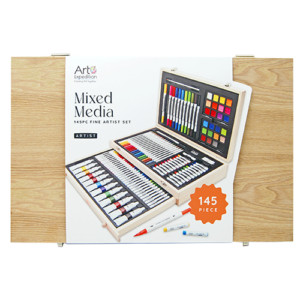 145PC Mixed Media Art Set in Wooden Box