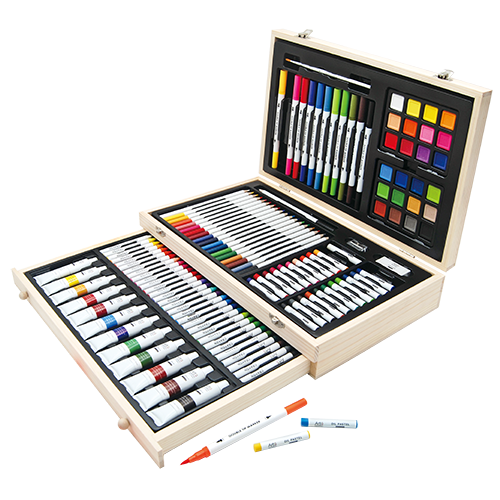 145PC Mixed Media Art Set in Wooden Box - Image 2