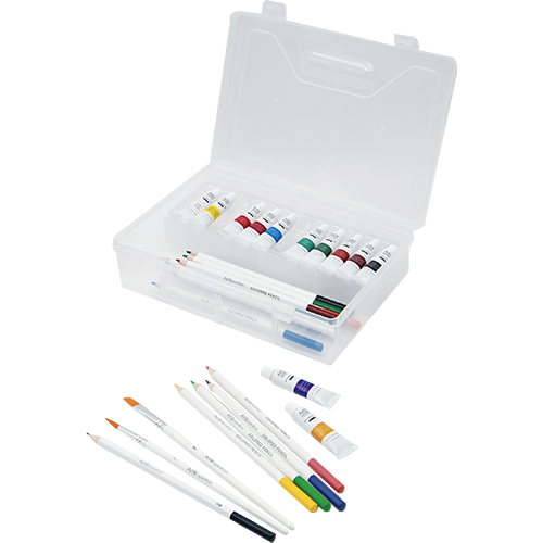 65PC Mixed Media Set in Plastic Toolbox - Image 2