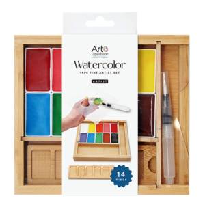 14 pc. Bamboo Watercolor Pan Set
