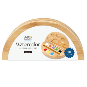 10 pc. Bamboo Watercolor Pan Set