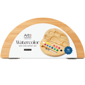 16 pc. Bamboo Watercolor Pan Set