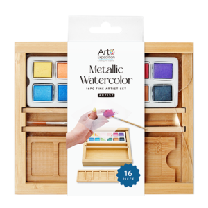16 pc. Watercolor Pan Set Metallic Colors