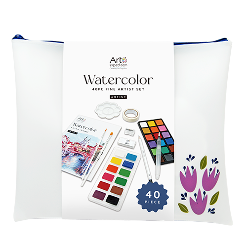 40PC Watercolor Set in Silicone Bag