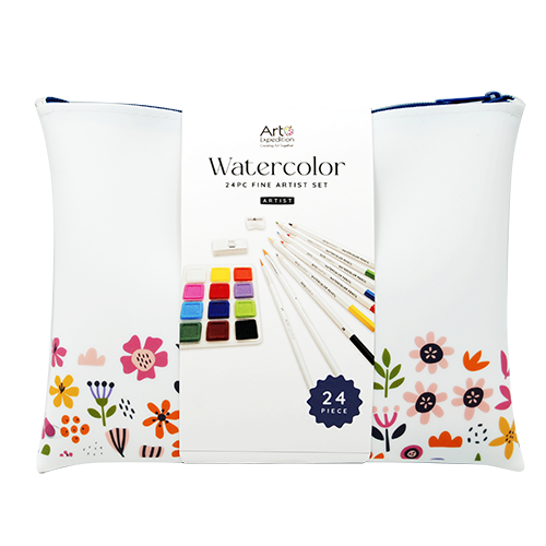 24 PC Watercolor Set in Silicone Bag