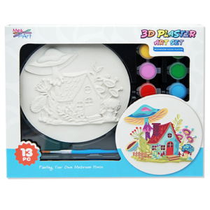 13 pc 3D Plaster Art Set Mushroom House Design