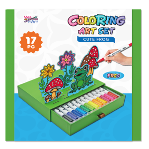 17 pc Coloring Art Set Cute Frog