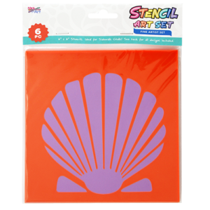 6 pc Chalk Stencil Set 6” x 6” Underwater Set