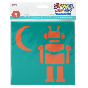 6 pc Chalk Stencil Set 6” x 6” Space Travel Set