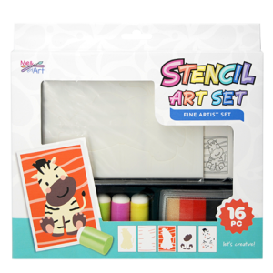 16 pc Stencil Art Set Zebra Design