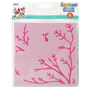 6 pc Layering Stencil Set 6” x 6” Red Bird
