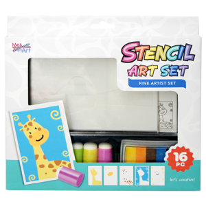 16 pc Stencil Art Set Giraffe Design