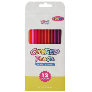12pc Colored Pencil Set Sunset Colors