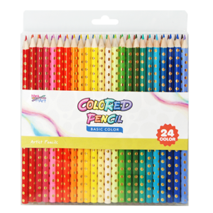 24pc Colored Pencil with Gold Foil Dots