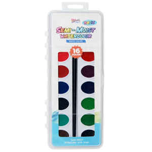 17pc Semi Moist Watercolor Basic Colors