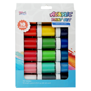 18pc Acrylic Paint Set Basic Colors