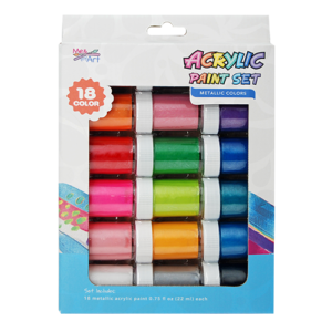 18pc Metallic Color Acrylic Paint Set