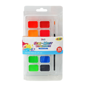 13 pc Semi Moist Watercolors Neon Colors