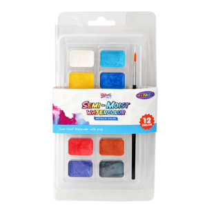 13pc Semi-moist Metallic Watercolor Set