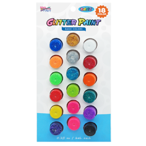 18 pc Glitter Paint Basic Colors