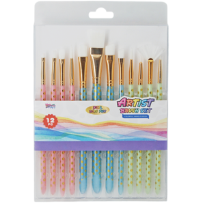 12pc Paint Brush Set with Foil Dots