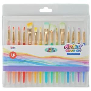 15pc Paint Brush Set with Gelly Handle