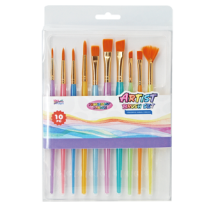 10pc Paint Brush Set with Pearlescent Handles