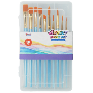 10pc Golden Synthetic Brush Set