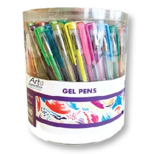 100 Pc. Gel Pen Set in Plastic Tub