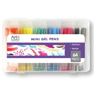 64 Pc. Mini Gel Pen Set in Plastic Box