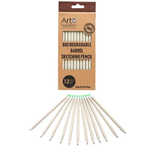 2 pc. Biodegradable Barrel Sketching Pencils with Erasers