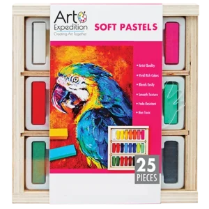 25 pc. Soft Pastels in Wooden Box